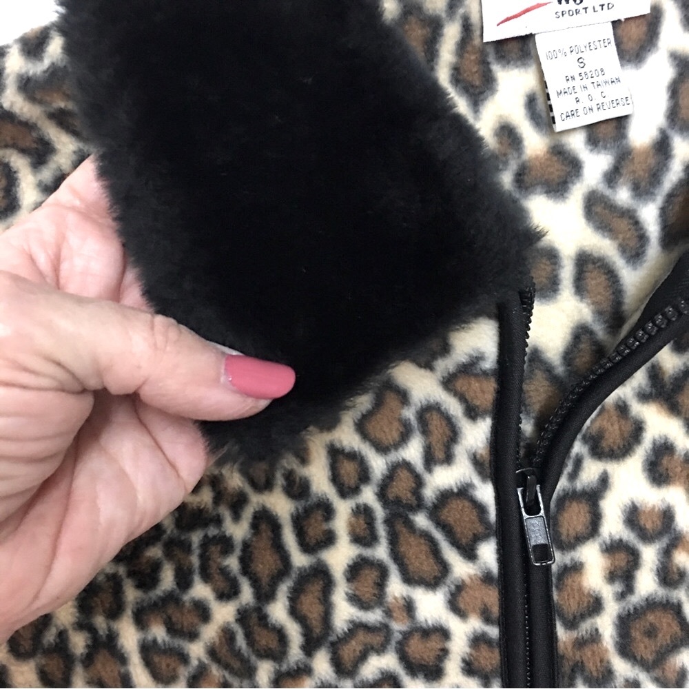ML Sport Leopard zip Jacket Fur Collar Size S - Picture 4 of 4